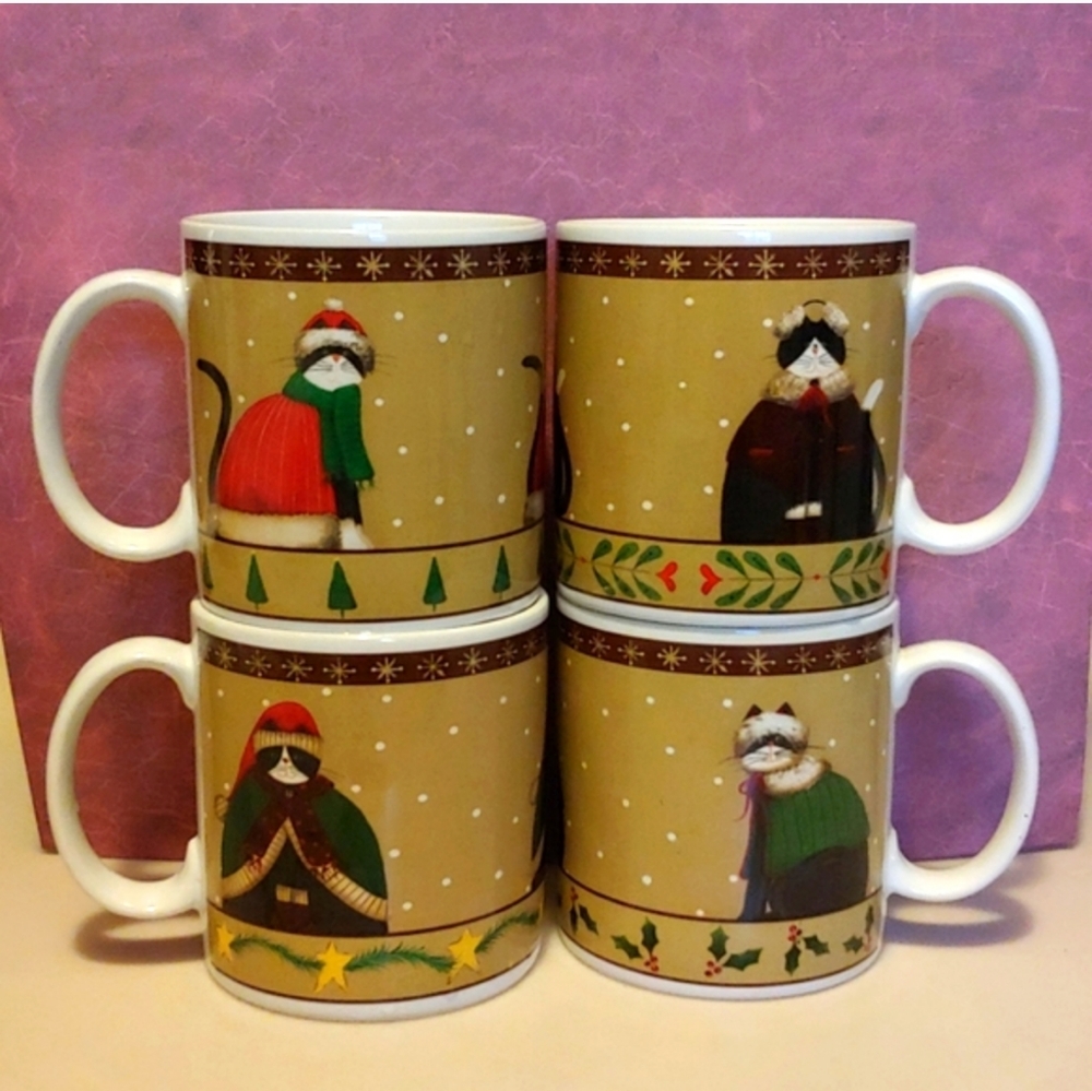 Cat Lovers Attention! Sakura Cozy Cats Cups, Set of 4